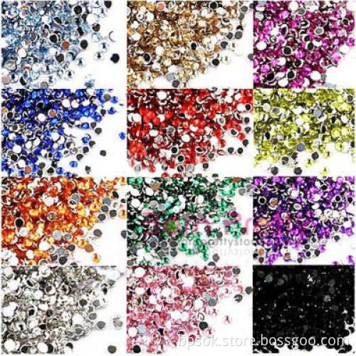 100pcs 1.5mm Colorful Rhinestone Acrylic UV Gel Nail art